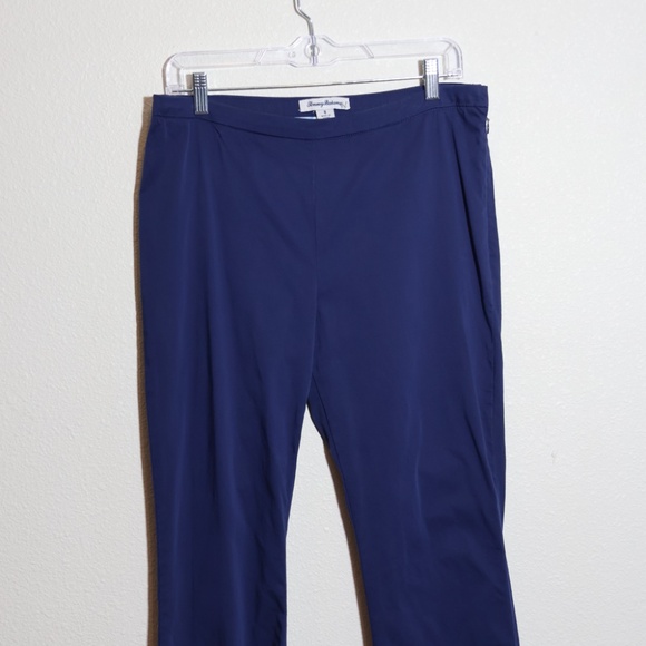 Tommy Bahama Cigarette Navy Blue Slim Boracay Side Zip Pants SIZE 8 - Picture 3 of 9